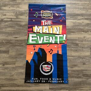 Vintage NFL Superbowl XXXVIII 38 Cadillac Event Promo Banner